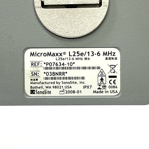 Sonosite Micromaxx REF P07634-10, L25e/13-6 MHz Ultrasound Transducer For Parts