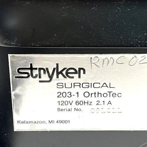 Stryker 203-1 Orthotec Pressure fluid irrigation system