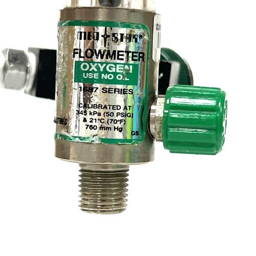 Medstar Dual O2 Flowmeter, Model 1687, w/ Y Block Assembly