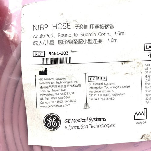 GE NIBP Hose Adult/Pediatric 3.6m Ref 9461-203
