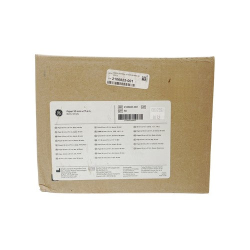 GE Healthcare REF 2106823-001 Thermal Paper 50 mm x 27.4 m,Blank, 48 rolls