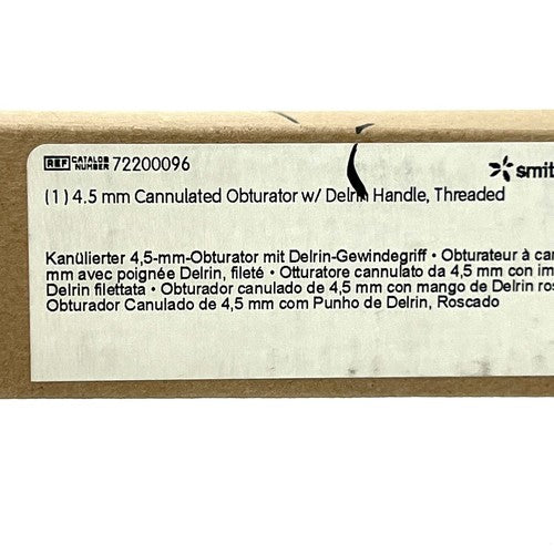 Smith & Nephew REF 72200096 4.5 mm Cannulated Obturator w/Delrin Handle,Threaded