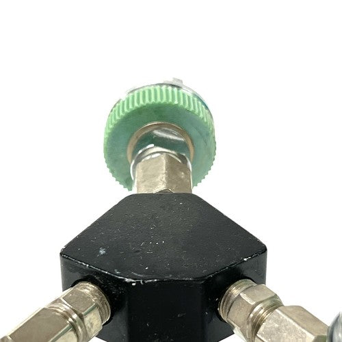 Precision Medical Dual O2 Flowmeter, Model 1MFA, w/ Y Block Assembly