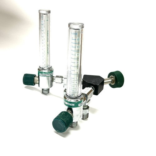 Amvex Corporation Dual O2 Flowmeter, Model O2, w/ Y Block Assembly
