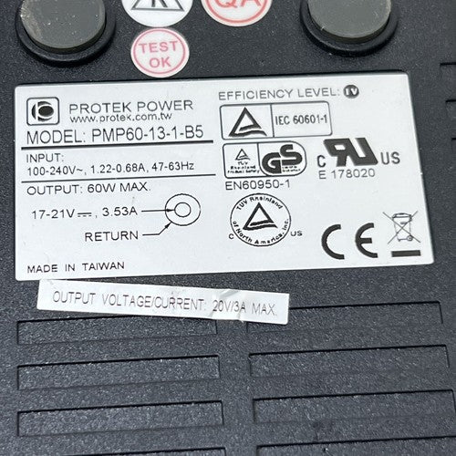 Protek Power Model PMP60-13-1-B5 Power Supply 17-21V, 3.35A
