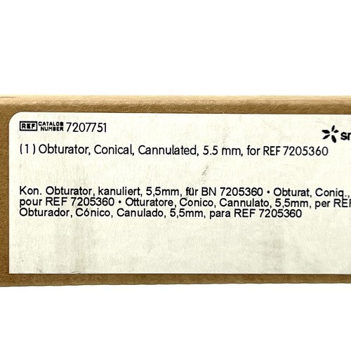 DYONICS REF 7207751, Obturator, Conical, Cannulated, 5.5 mm