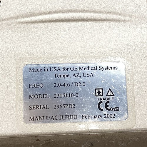 GE 4S P/N 2315110-0 Phased Array Probe FEB - 2002 (.As Is.)