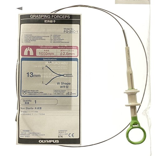 Olympus FG-25C-1, 13mm, W Shape Grasping Forceps 1050mm Length 2.6mm Size