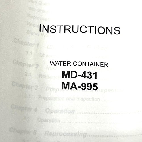 Olympus REF MD-431 Water Bottle Container, w/ MH-436 Cleaning Adaptor