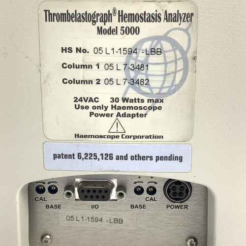 Haemoscope 5000 Thrombelastograph Hemostasis Analyzer