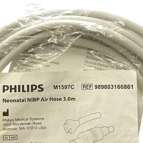 PHILIPS  Ref M1597C, 989803166861- 3.0M NEONATAL NIBP INTERCONNECT CABLE - NEW