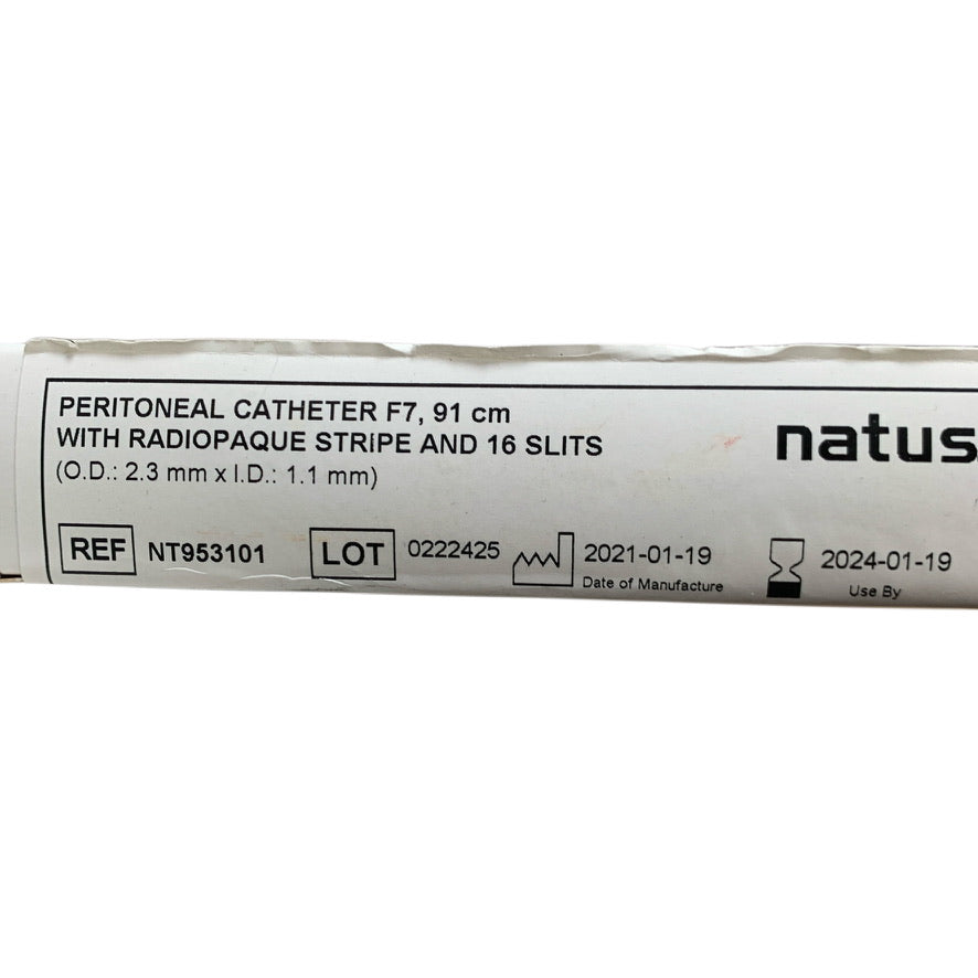 NATUS MEDICAL NT953101 Peritoneal Catheter F7 91 cm With Radiopaque Stripe and 16 Slits OD 2.3 mm  ID 1.1 mm Exp 2024 01