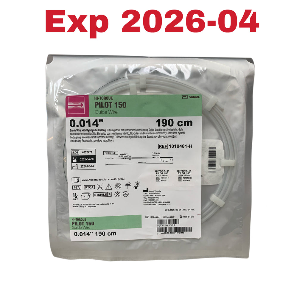 ABBOTT 1010481-H HI-TORQUE PILOT 150 Guide Wire 0.014" 190 cm Exp 2026 04