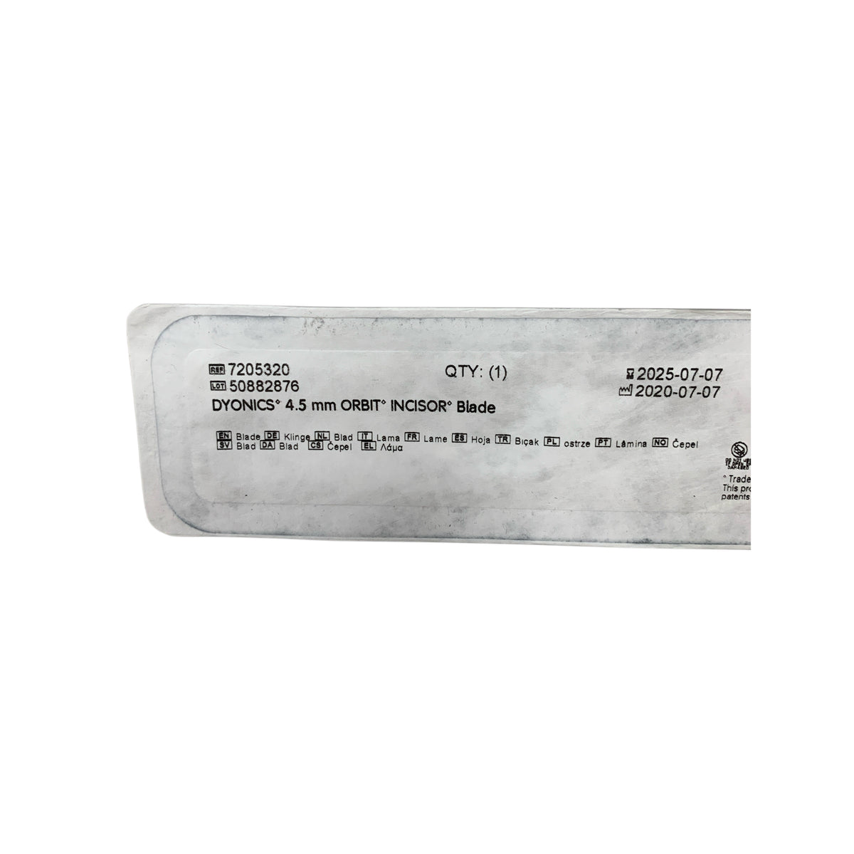 SMITH & NEPHEW 7205320 DYONICS 4.5 mm ORBIT INCISOR Blade Exp 2025 07