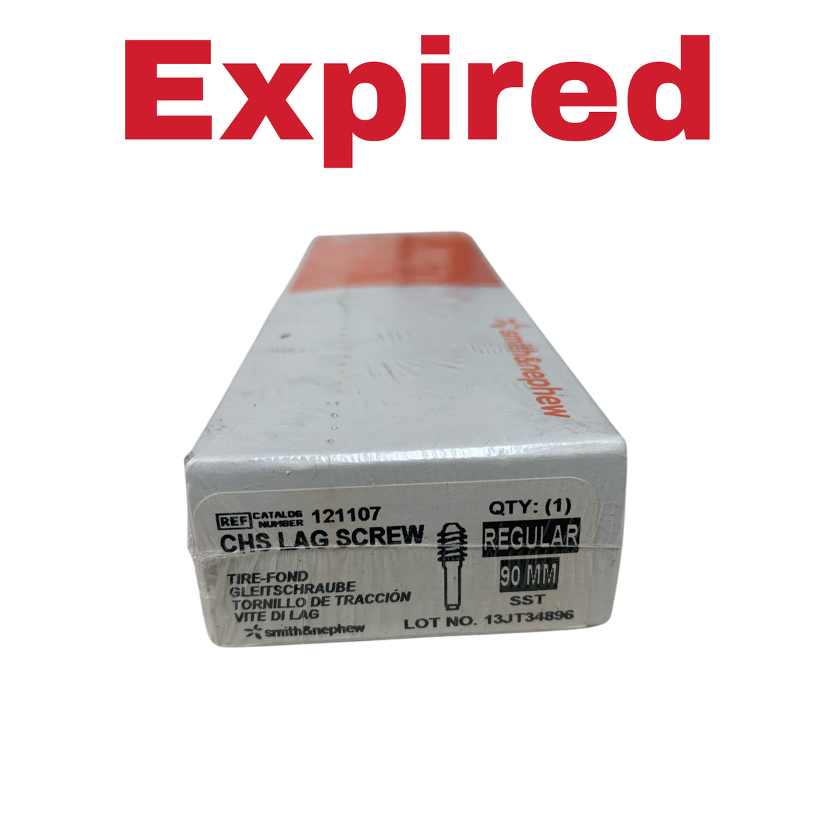 SMITH & NEPHEW 121107 CHS Lag Screw Regular 90 MM SST Exp 2023 11