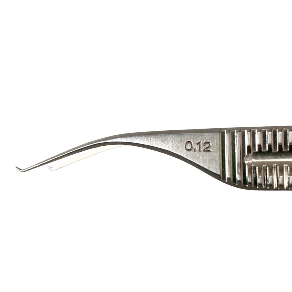 AMBLER REF 2240E Troutman-Barraquer colibri corneal forceps 2 7/8'',0.12mm 1x2 teeth set at 45º, flat handle
