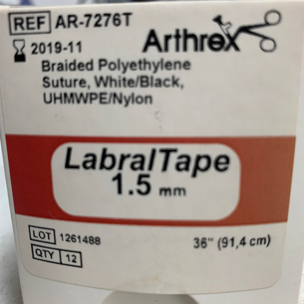 ARTHREX AR-7276T LabralTape 1.5 mm Suture 36 - Box of 12, EXP 2019-11
