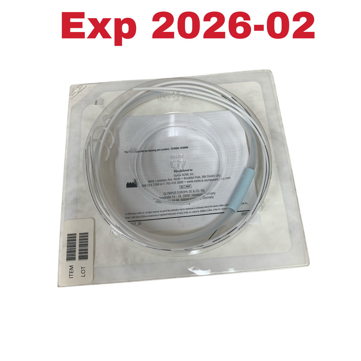 GYRUS ACMI 5230600 SINGLE J URINARY DIVERSION URETERAL STENT 7.0FR 90CM EXP 2026 02