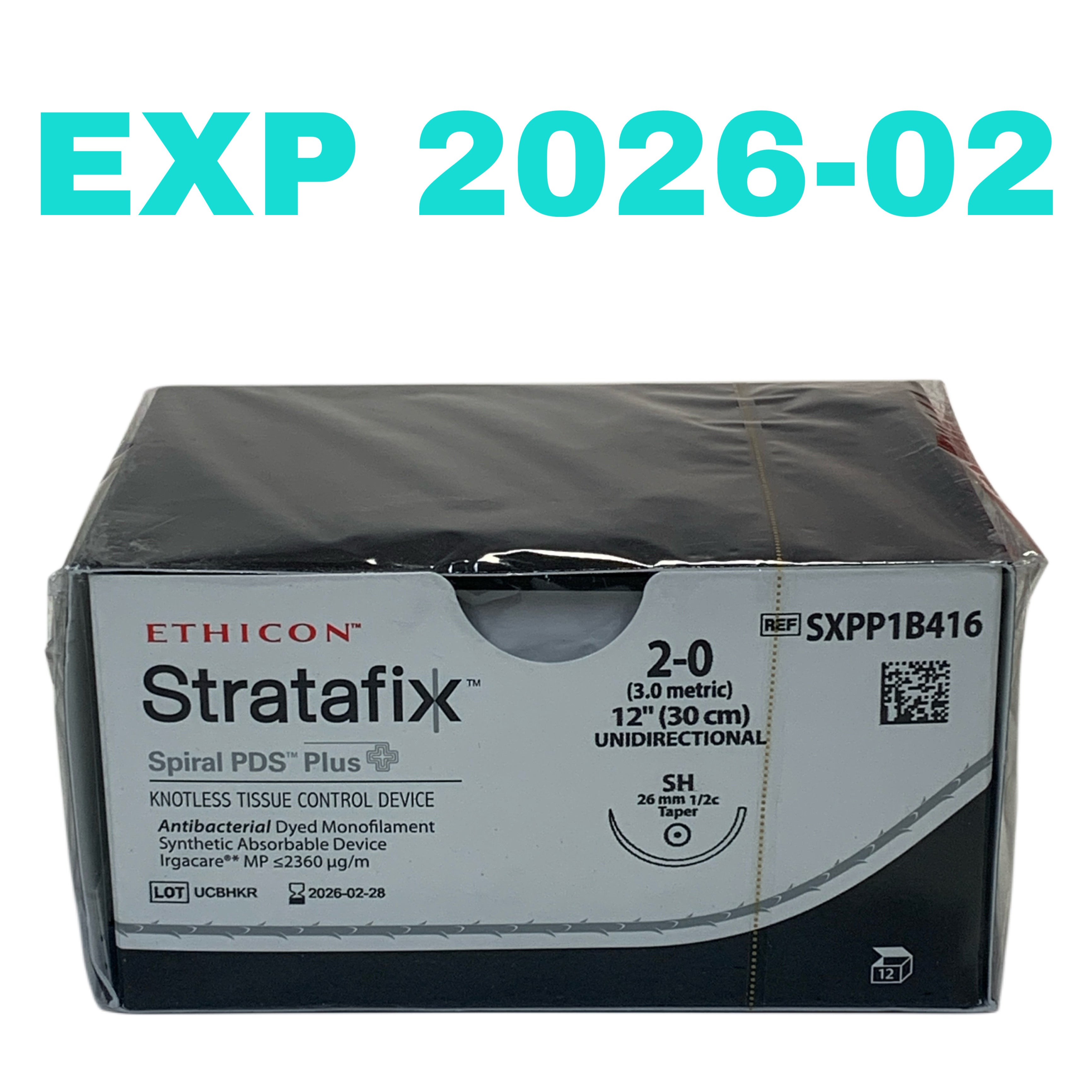 ETHICON REF SXPP1B416 Stratafix Spiral PDS Plus Knotless Tissue Control Device 2-0 SH, Exp.2026/02