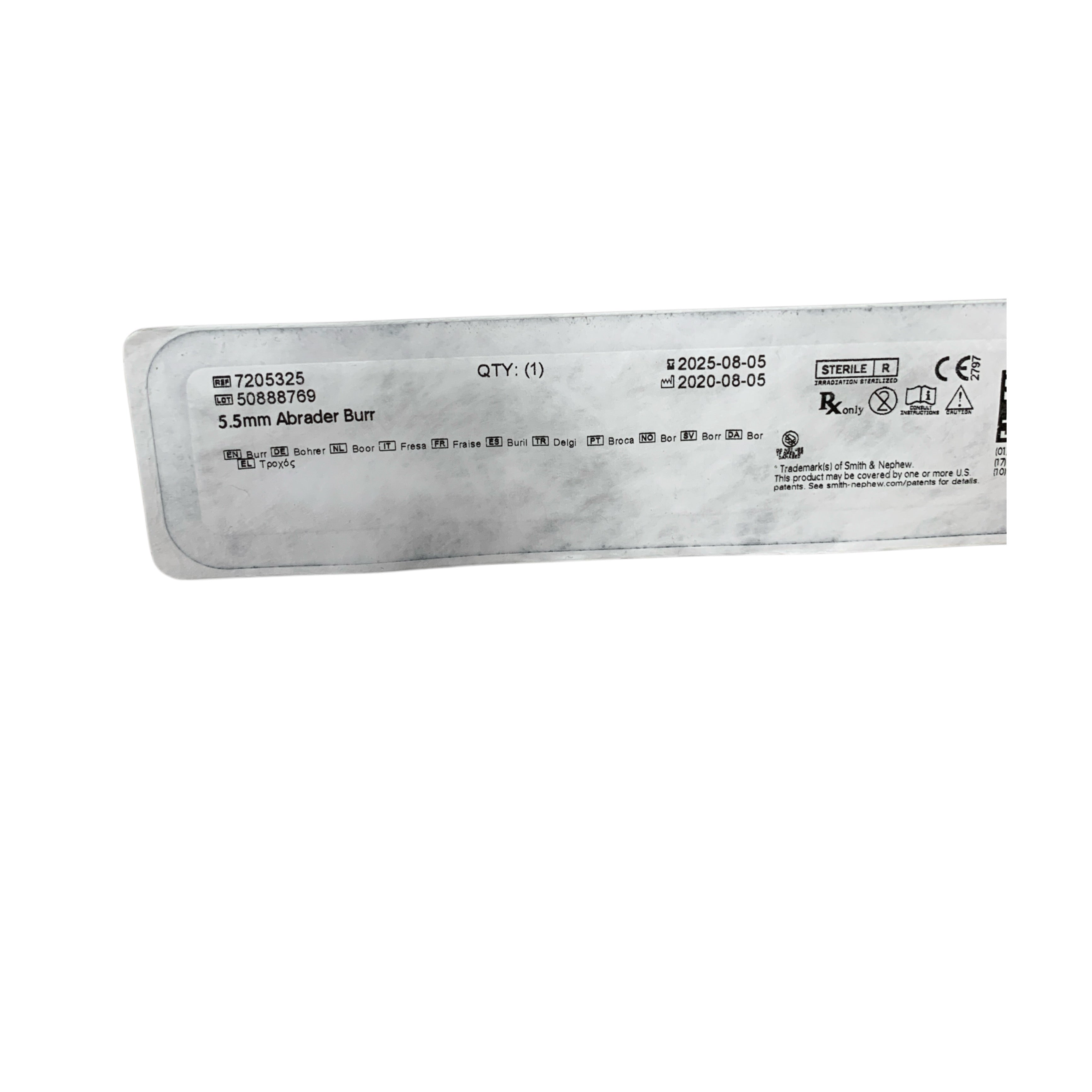 SMITH & NEPHEW 7205325 5.5mm Abrader Burr Exp 2025 08