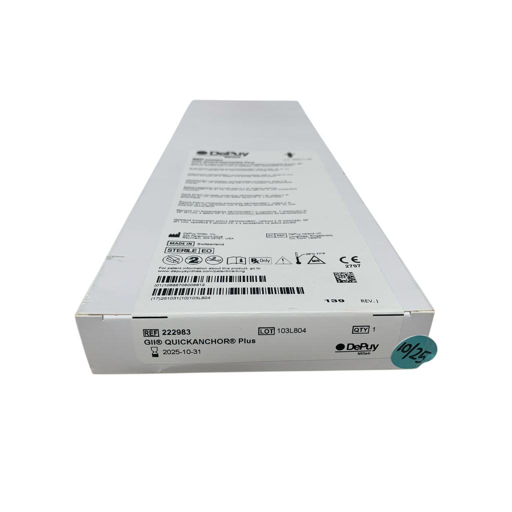 DEPUY MITEK 222983 GII Quickanchor Plus Size 2 Orthocord Braided Composite Suture 36" Exp 2025 10