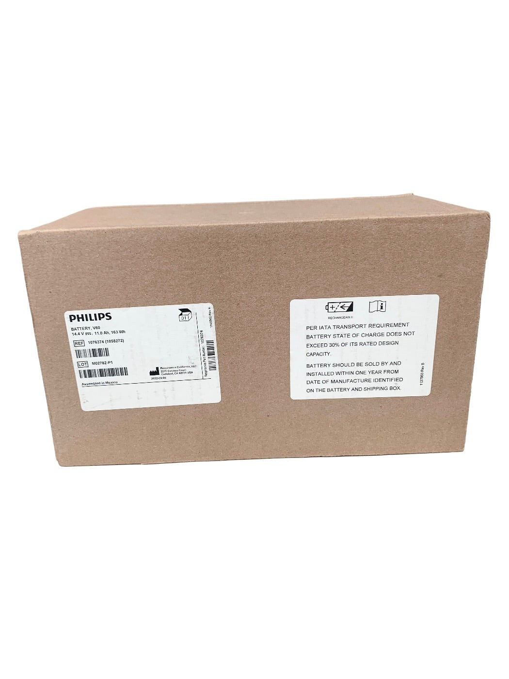 PHILIPS REF 1076374 (1058272) Respironics V60 Ventilator Battery 14.4V 11.0Ah 163Wh