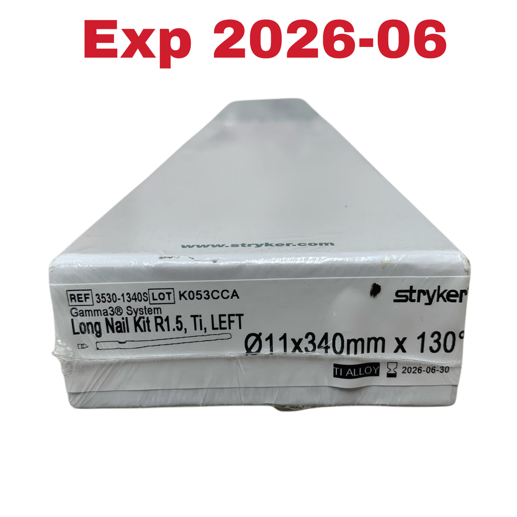 STRYKER 3530-1340S Gamma3 System Long Nail Kit R1.5 Ti Left 11x340mm x 130 Exp 2026 06