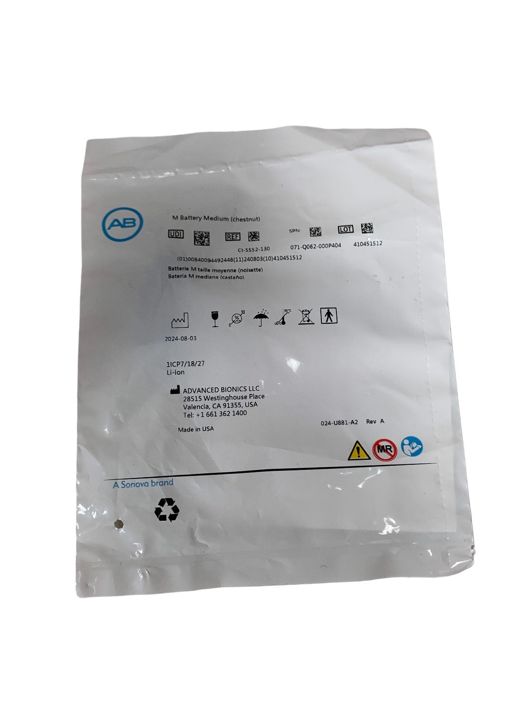 ADVANCED BIONICS CI-5552-130 M Battery Medium chestnut