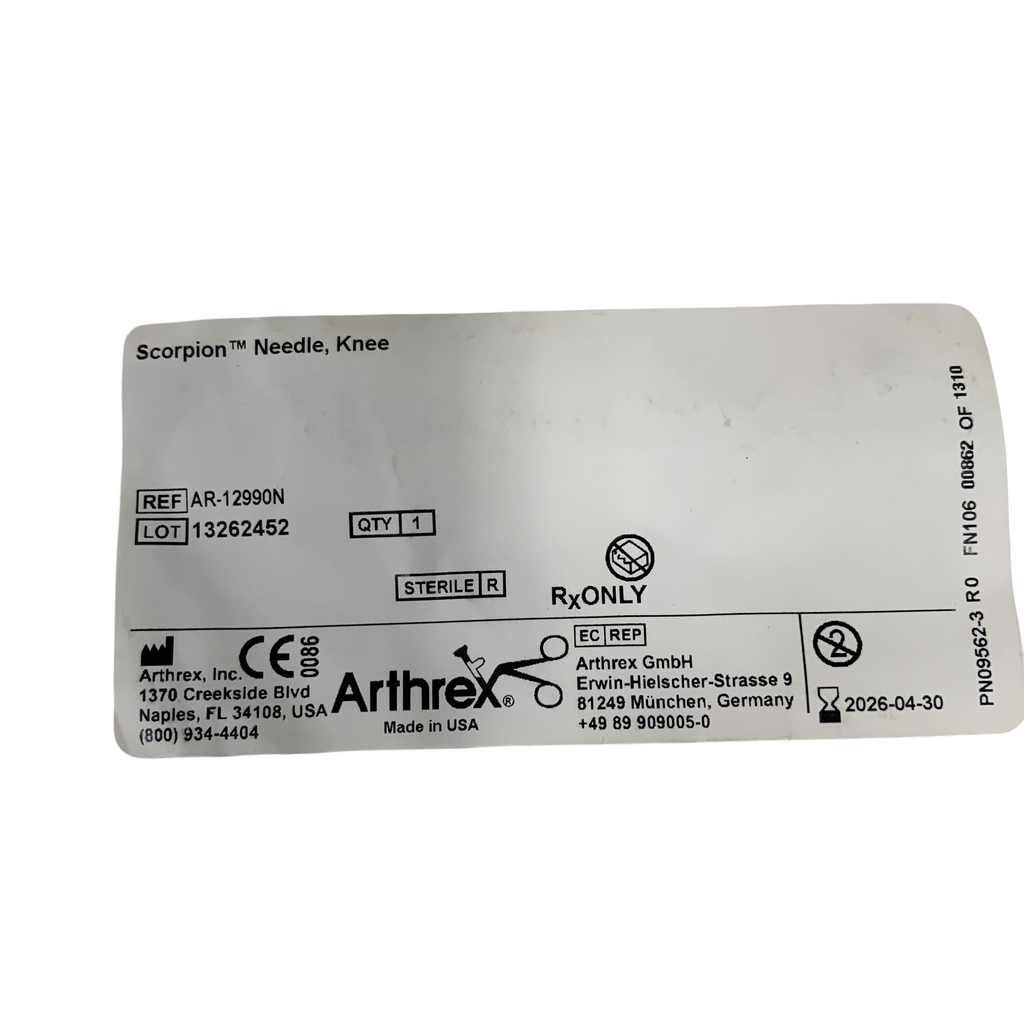 ARTHREX AR-12990N Scorpion Needle Knee EXP 2026 04