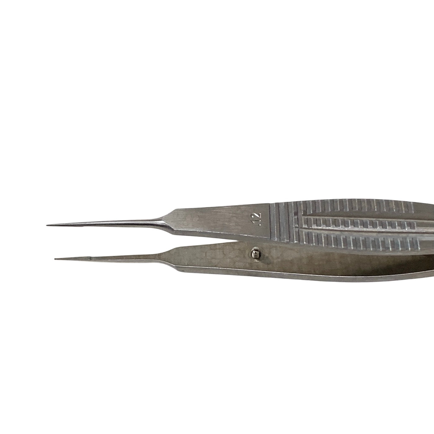 AMBLER REF 2252E Castroviejo suturing forceps 4 3/8'',straight shafts, 0.12mm 1x2 teeth, 5.5mm tying platforms, wide serrated flat handle