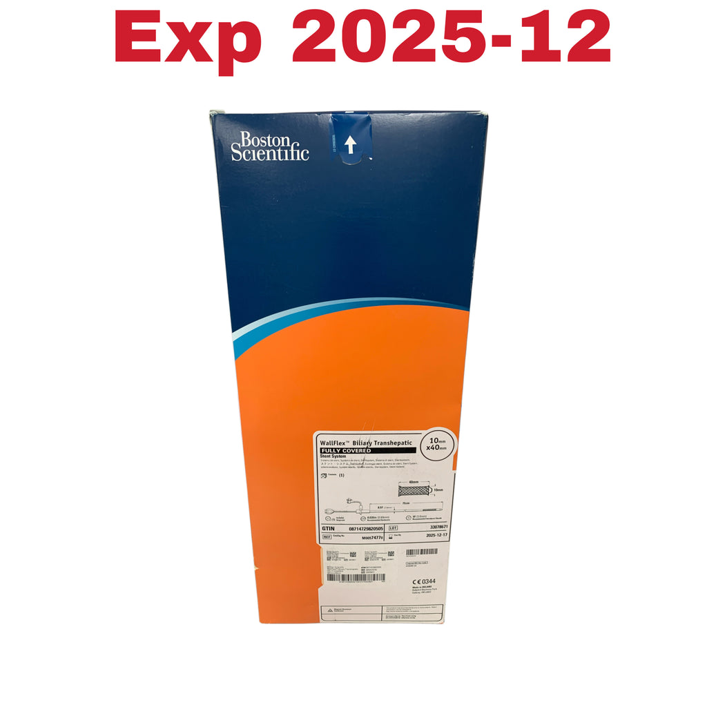 BOSTON SCIENTIFIC M00574770 WallFlex Biliary Transhepatic Fully Covered Stent System 10 mm x 40 mm 75 cm EXP 2025 12