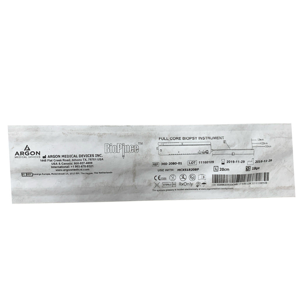 ARGON MEDICAL 360-2080-01 BioPince Full Core Biopsy Instrument 18ga 20cm EXP 2019 11