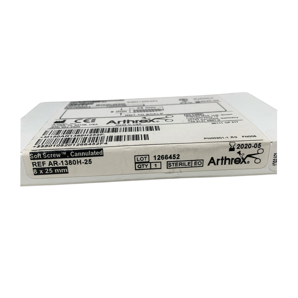 ARTHREX AR-1380H-25 Soft Screw Cannulated Titanium 8 x 25 mm Exp 2020 05