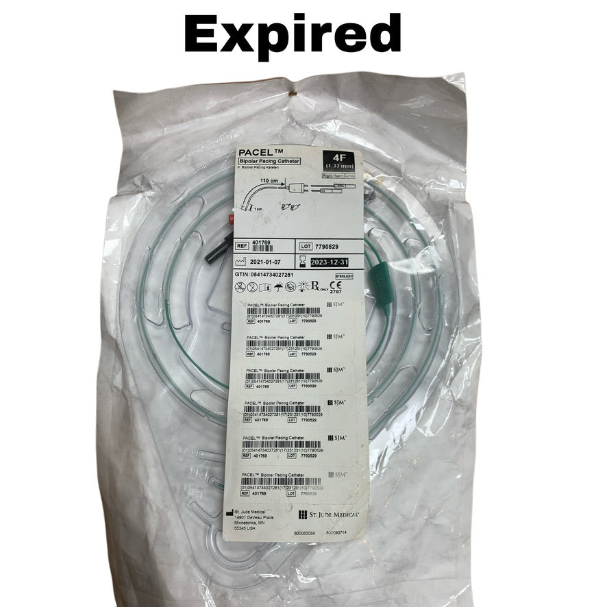 ST JUDE MEDICAL 401769 Pacel Bipolar Pacing Catheter 4F 1.33mm 110cm EXP 2023 12