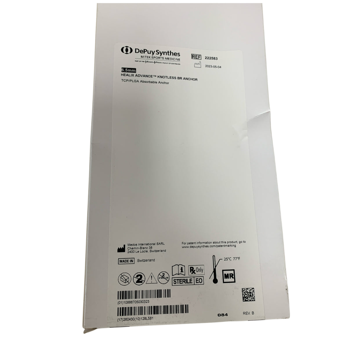 DEPUY SYNTHES 222583 HEALIX ADVANCE Knotless BR Anchor TCP PLGA Absorbable Anchor 6.5mm Exp 2026 04