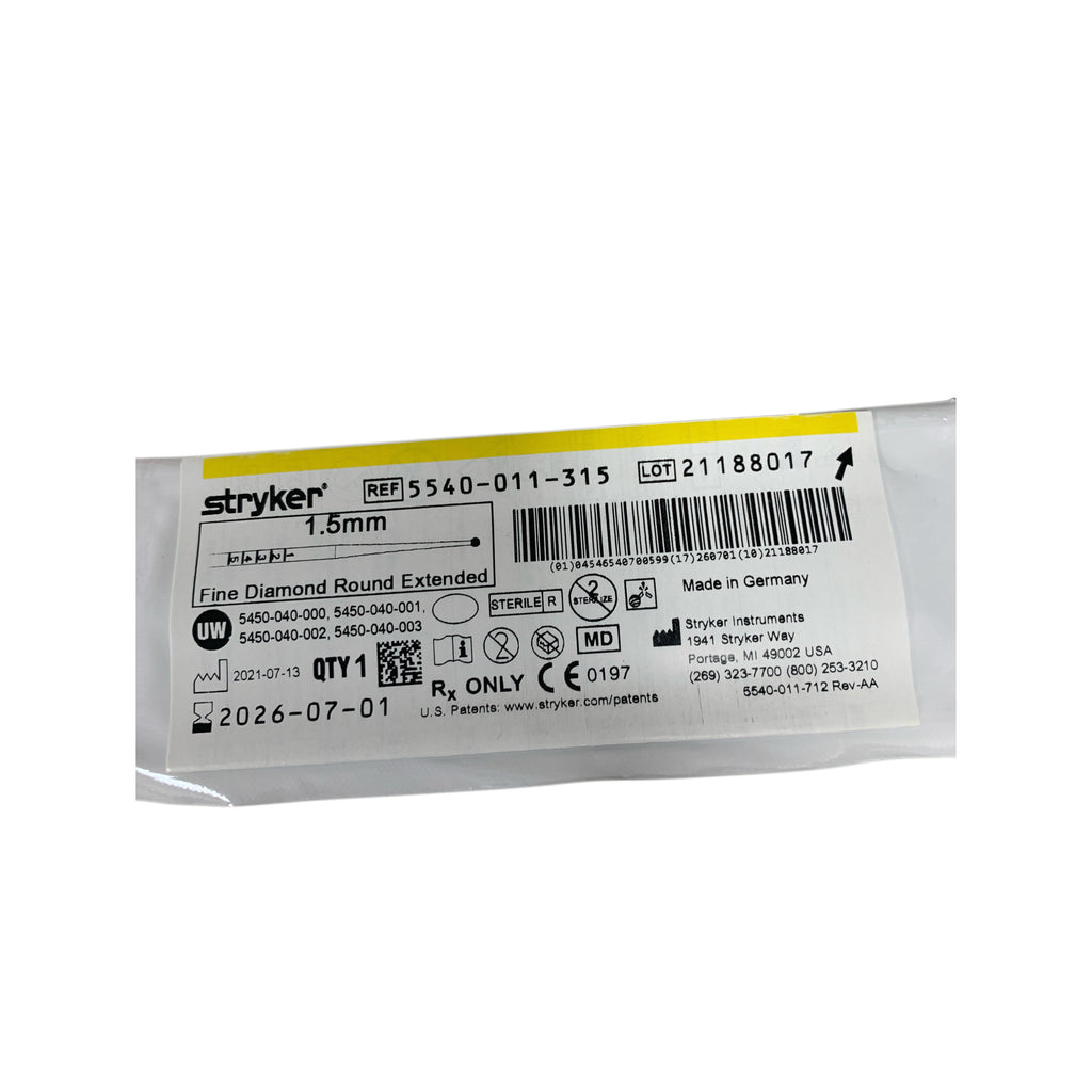 STRYKER 5540-011-315 Fine Diamond Round Extended 1.5mm Exp 2026 07