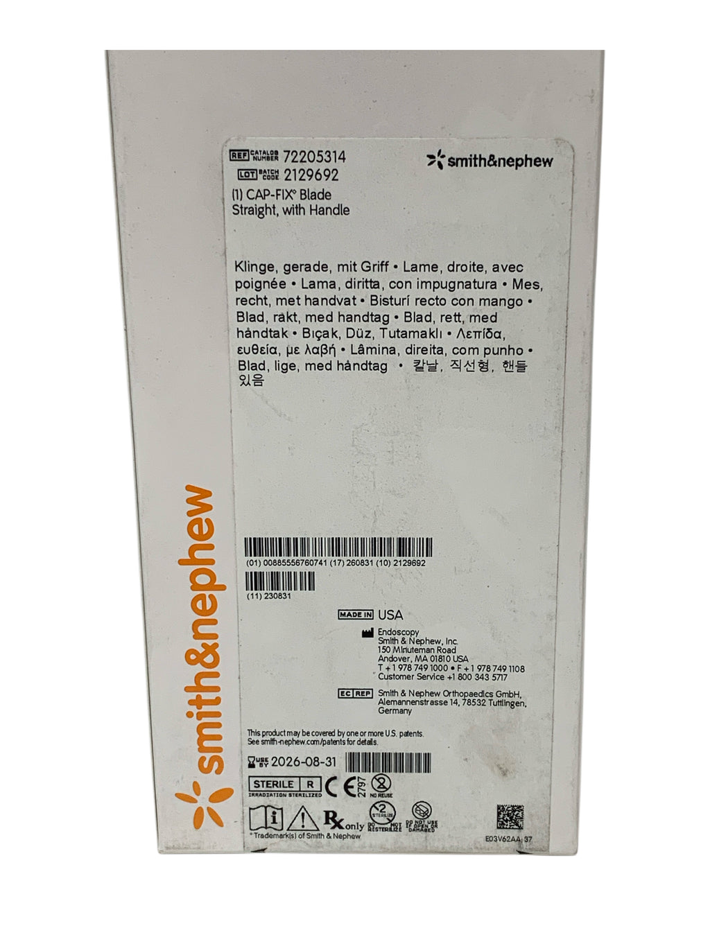 SMITH & NEPHEW REF 72205314 CAP-FIX Blade Straight with Handle, Exp.2026/08