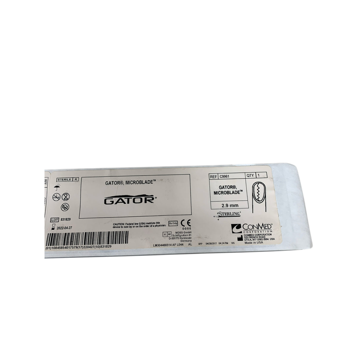 CONMED C9961 Gator Microblade 2.9 mm Sterling Exp 2022 04