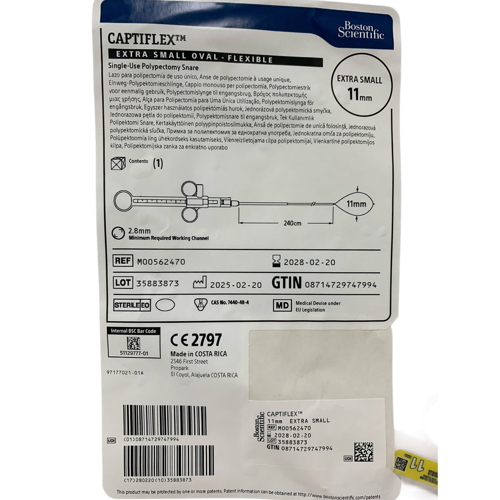 BOSTON SCIENTIFIC M00562470 Captiflex Extra Small Oval Flexible Single-Use Polypectomy Snare 11mm Exp 2028 02