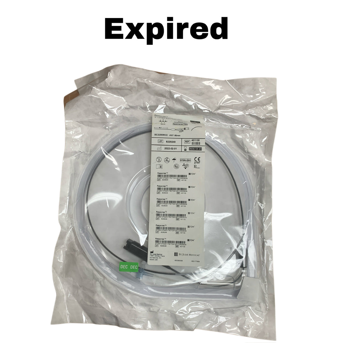 ST JUDE MEDICAL 401130 Response Electrophysiology Catheter with Lumen 7F 65cm CSL EXP 2024 12