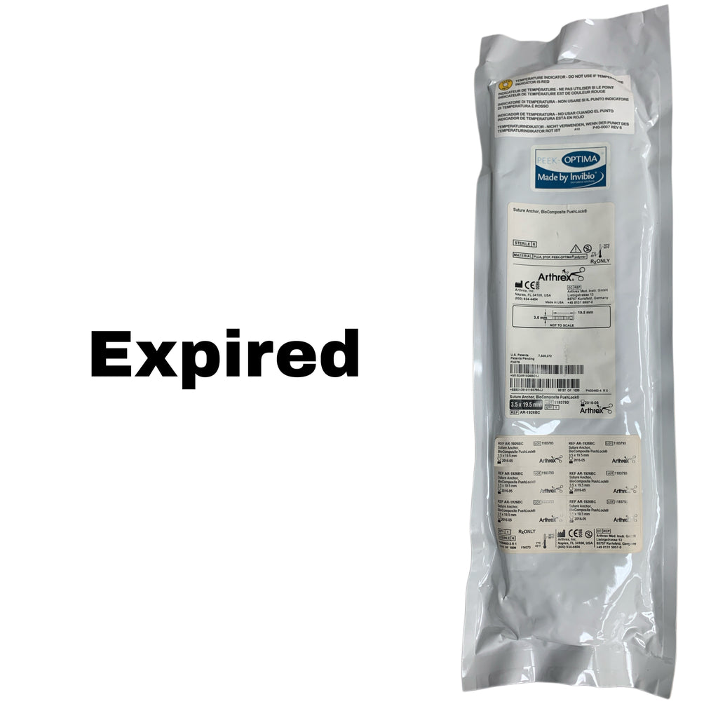 ARTHREX AR-1926BC BioComposite PushLock Suture Anchor 3.5 x 19.5mm, EXP 2016-05