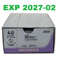ETHICON REF J935H Coated VICRYL Undyed Braided Suture 4-0 PS-1 27" (70 cm), Box of 36, Exp.2027/02