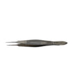 AMBLER REF 2252E Castroviejo suturing forceps 4 3/8'',straight shafts, 0.12mm 1x2 teeth, 5.5mm tying platforms, wide serrated flat handle