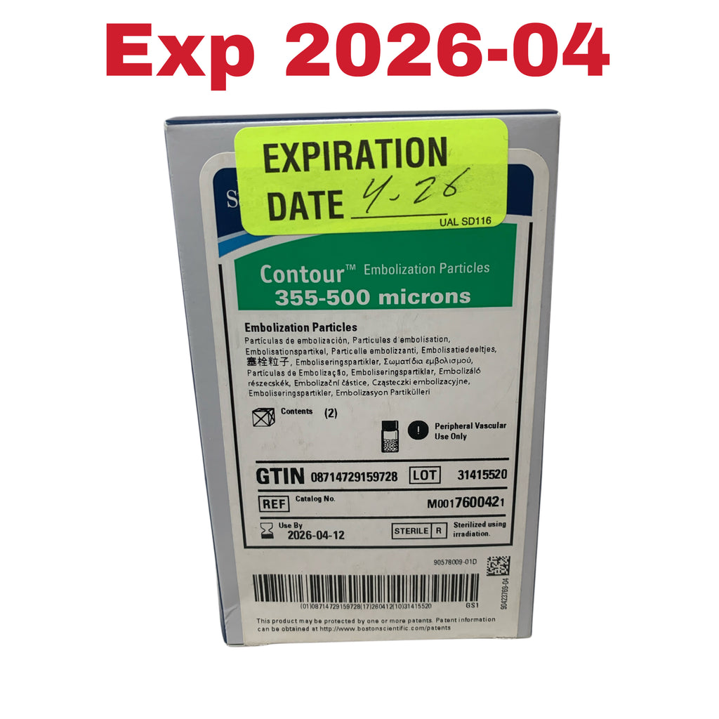 BOSTON SCIENTIFIC M0017600421 Contour Embolization Particles 355-500 microns Box of 2 Exp 2026 04