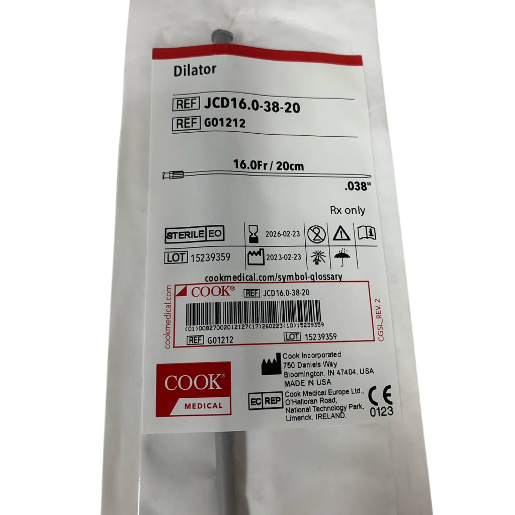 COOK JCD16.0-38-20 / G01212 DILATOR 16.0FR 20CM .038IN EXP 2026 02