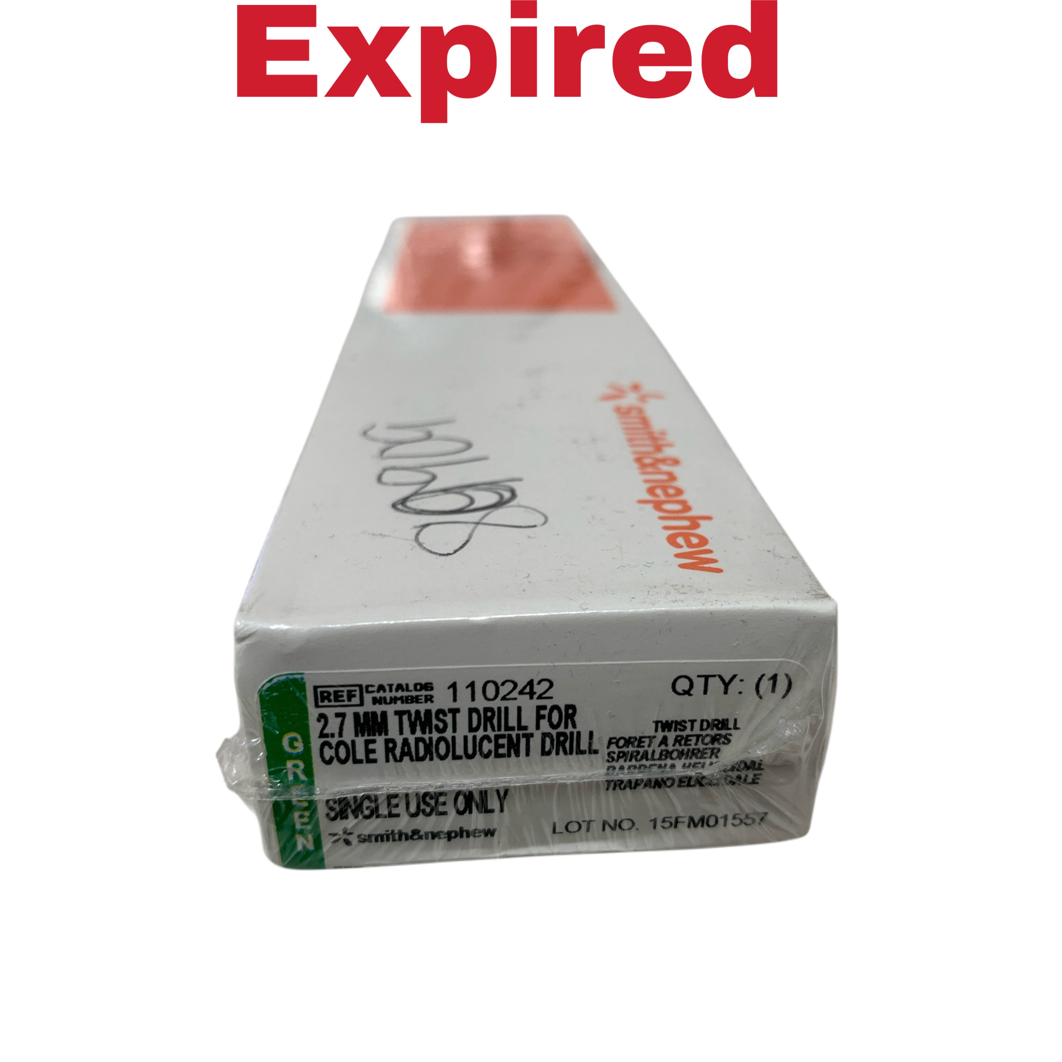 SMITH & NEPHEW REF 110242 2.7 mm Twist Drill for Cole Radiolucent Drill, Exp.2025/06