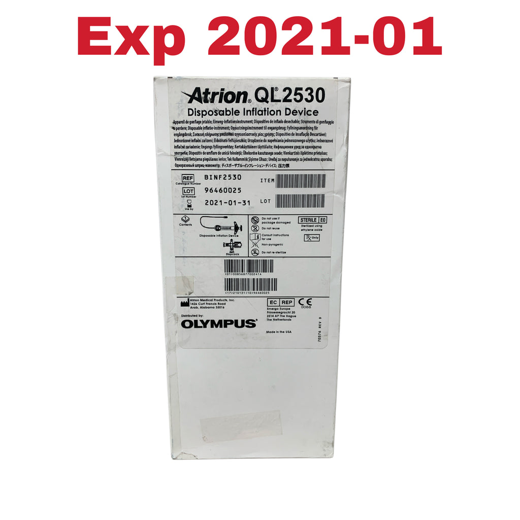ATRION BINF2530 QL2530 Disposable Inflation Device Exp 2021 01