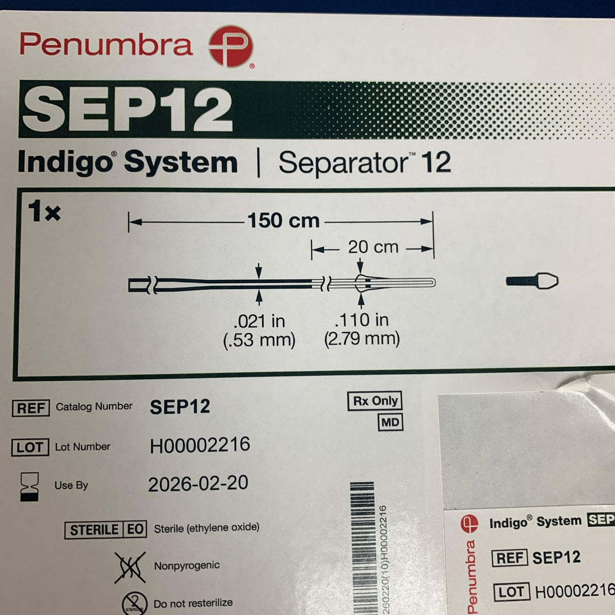 PENUMBRA SEP12 Indigo System Separator 12 150cm EXP 2026 02