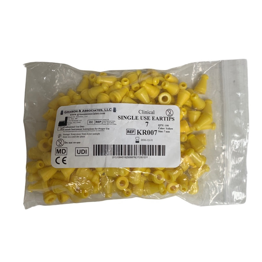 GRASON AND ASSOCIATES LLC KR007 Clinical Single Use Eartips 7 mm Pack Of 100 Pcs Exp 2030 12