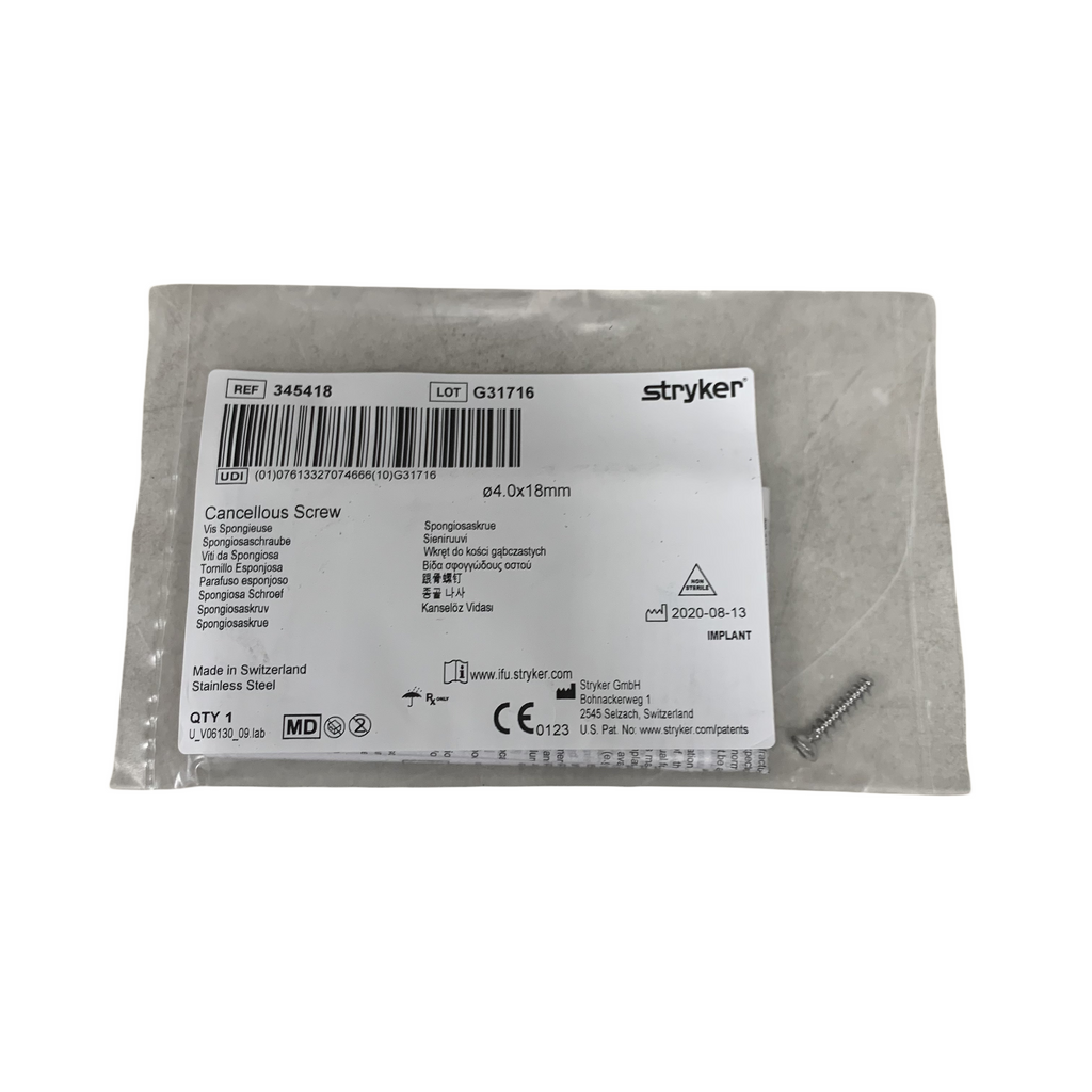 STRYKER 345418 Cancellous Screw 4.0x18mm